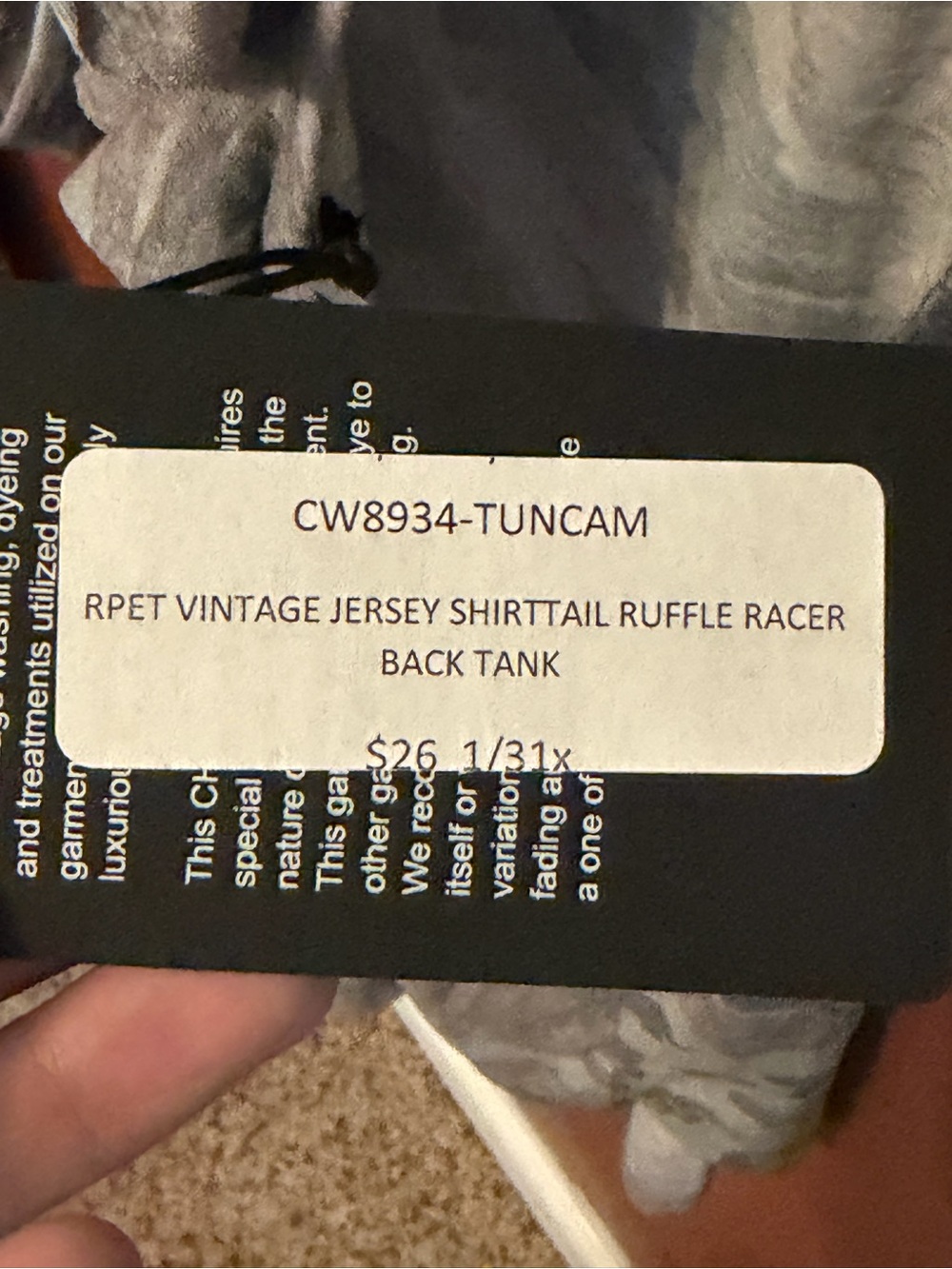 Chaser Camo Ruffle Racerback Tank Top - Picture 3 of 3